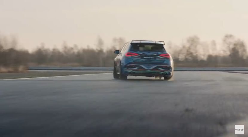 Teaser of the Mercedes-AMG A45 camouflage
